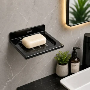Premium BLACK Soap Dish for Bathroom | SS304 Stainless Steel Wall Mounted Soap Holder | Rust & Corrosion Resistant